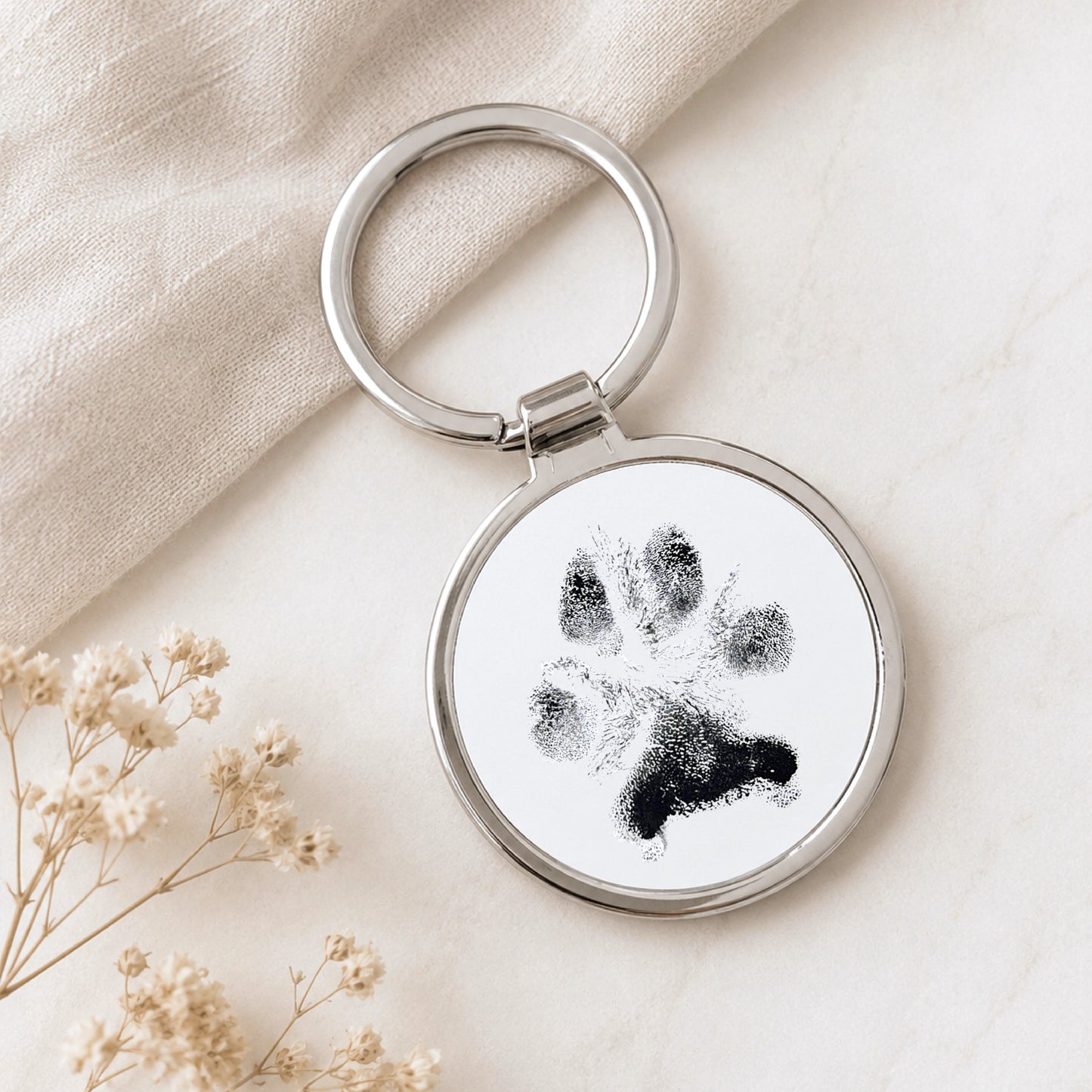 Personalised Paw Print Keyring
