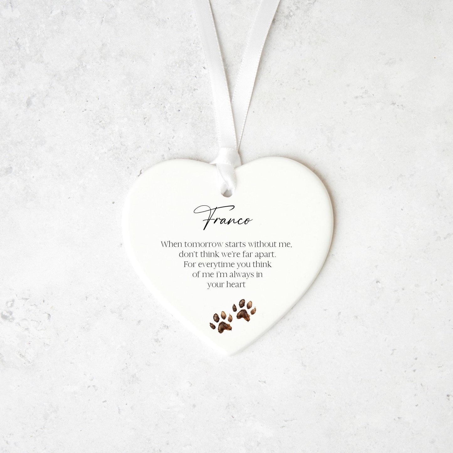 Personalised Pet Loss Keepsake Ceramic Memorial Ornament