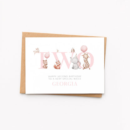 Personalised Children's Birthday Card, Custom Name & Age Card, Boy or Girl