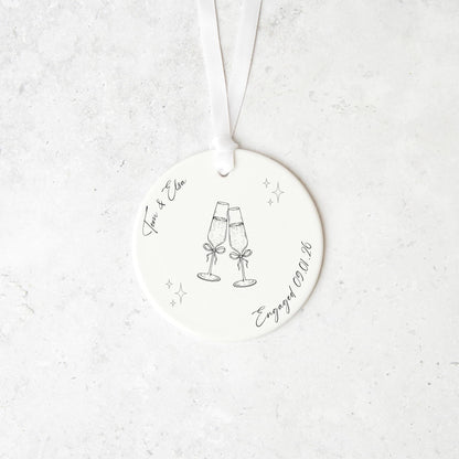 Personalised Engagement Gift, Ceramic Ornament Keepsake