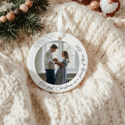 Personalised First Family Christmas Photo Ornament