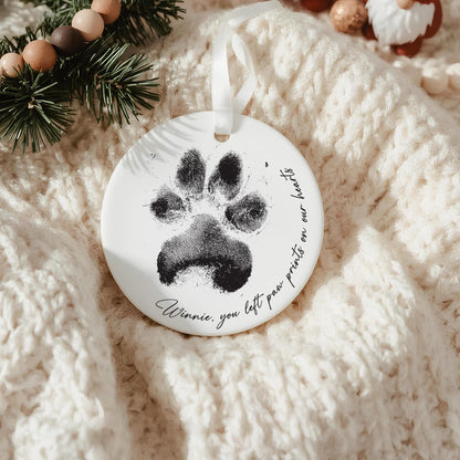 Personalised Paw Print Memorial Ornament