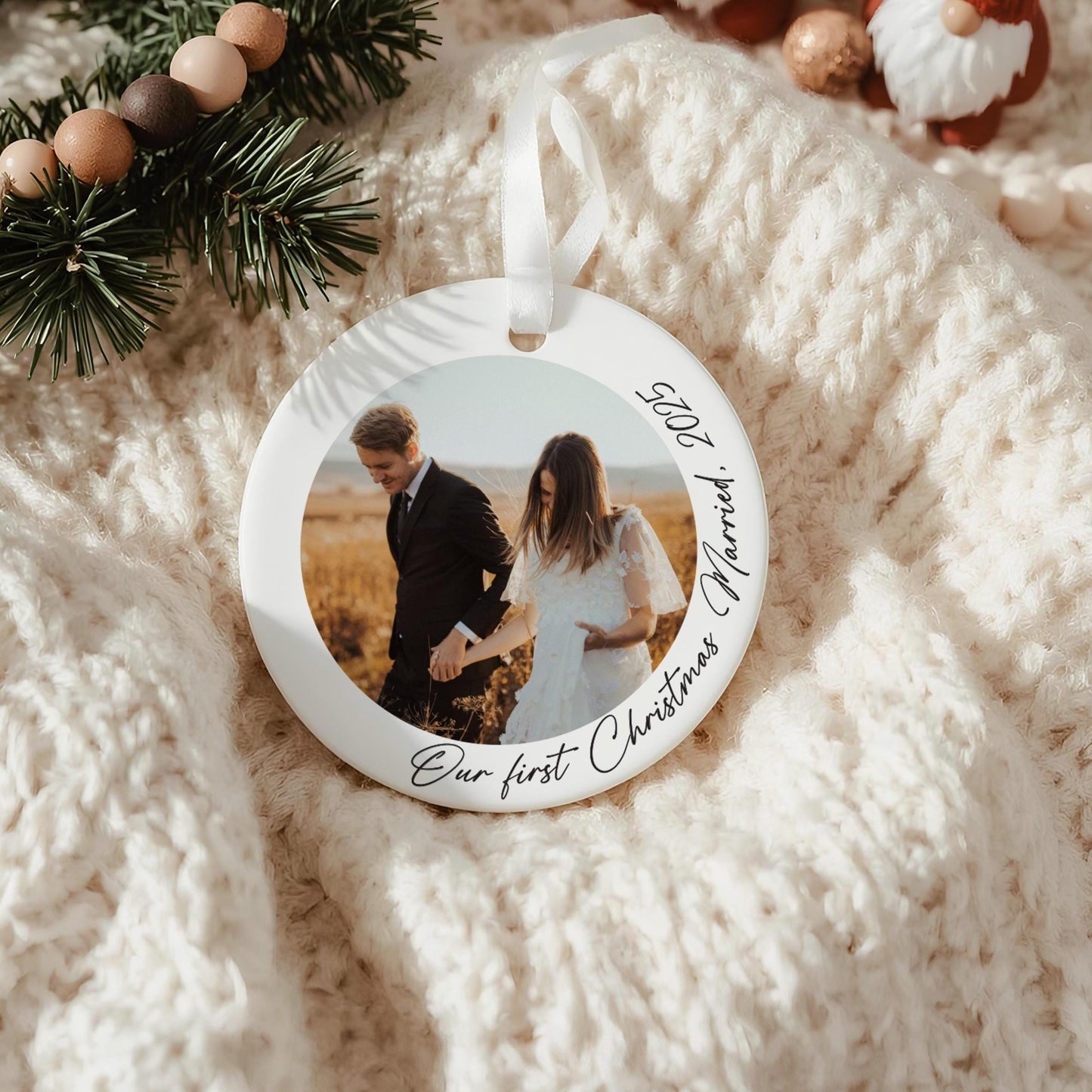 Personalised First Christmas Married Ornament