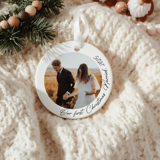 Personalised First Christmas Married Ornament