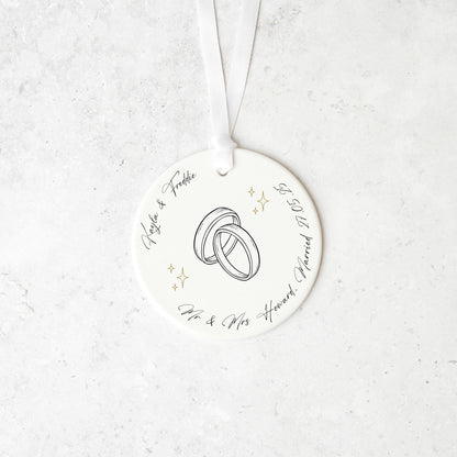 Personalised Wedding Gift Ceramic Ornament Keepsake