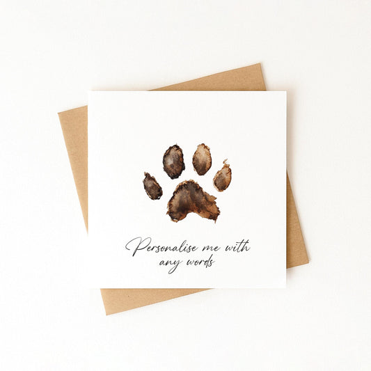 Personalised Watercolour Pet Loss Sympathy Card