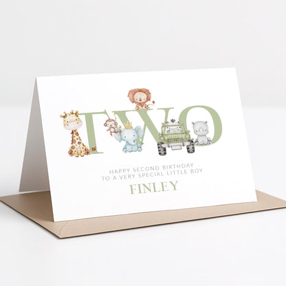 Personalised Kids Birthday Card with Name and Age