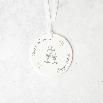 Personalised Engagement Gift, Ceramic Ornament Keepsake
