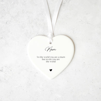 Personalised Ceramic Heart Ornament Custom Wording Keepsake