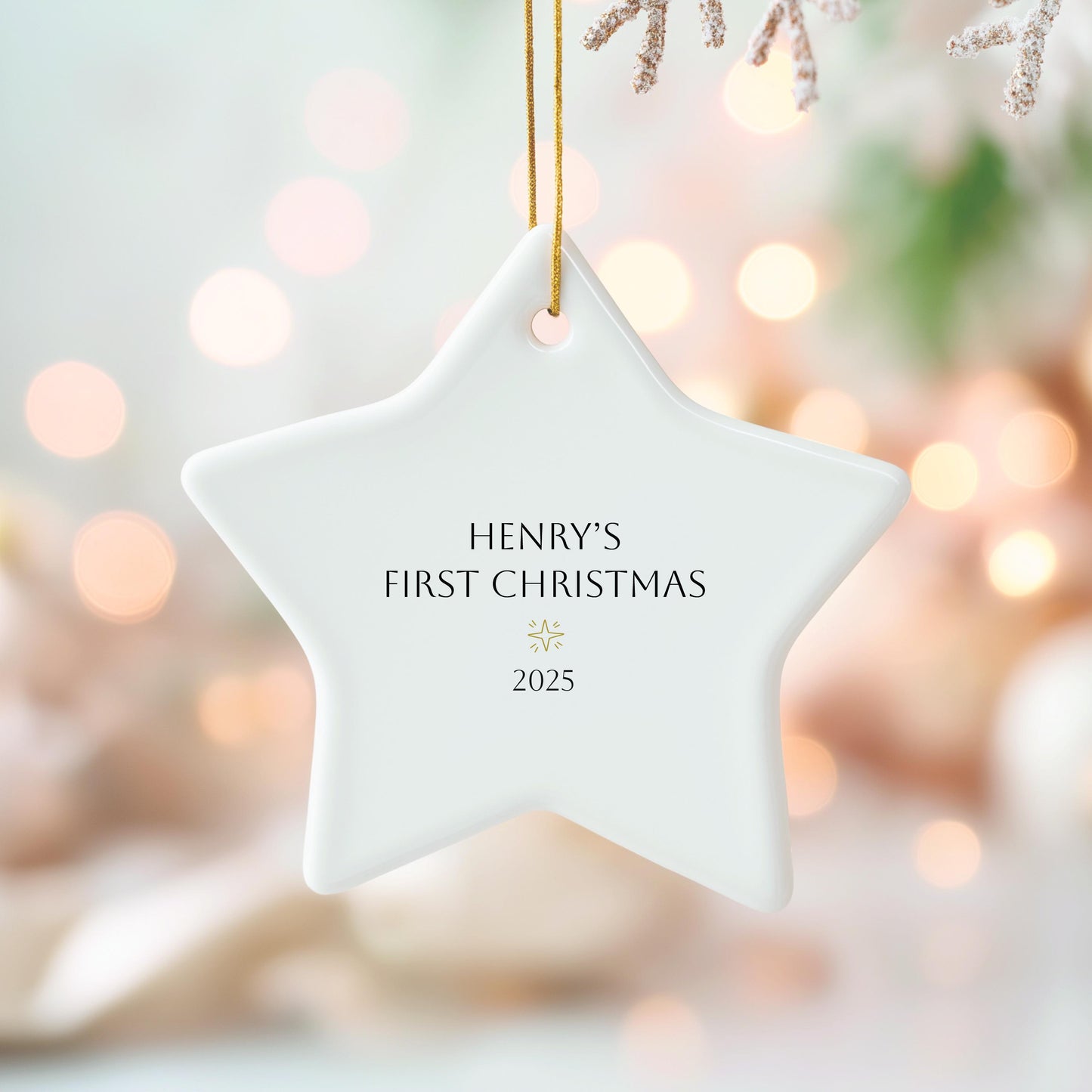 Personalised Baby's First Christmas Star Ornament