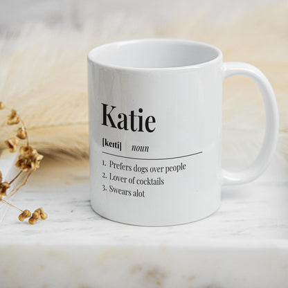 Personalised Name  Dictionary Definition Mug