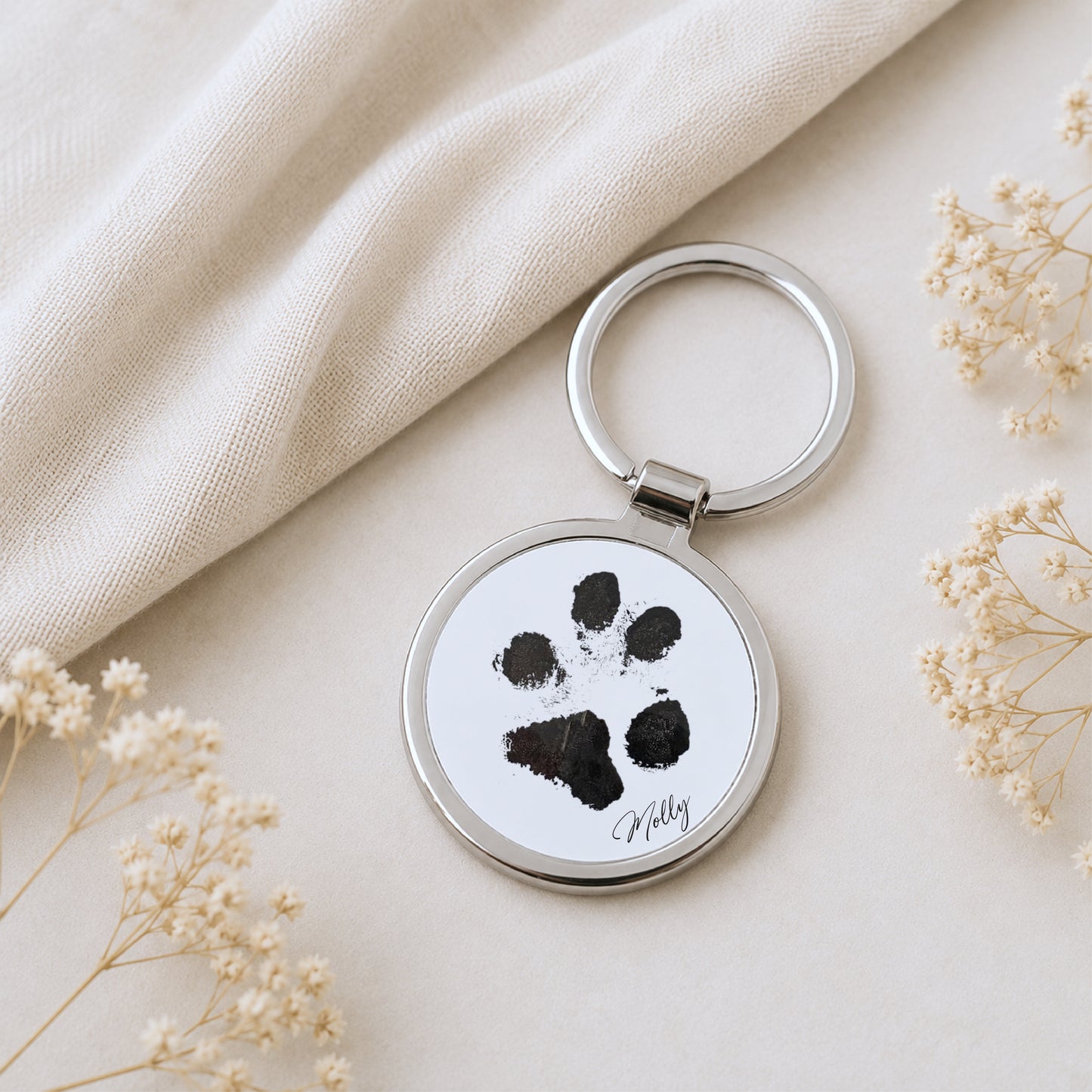 Personalised Paw Print Keyring