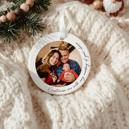 Personalised First Family Christmas Photo Ornament