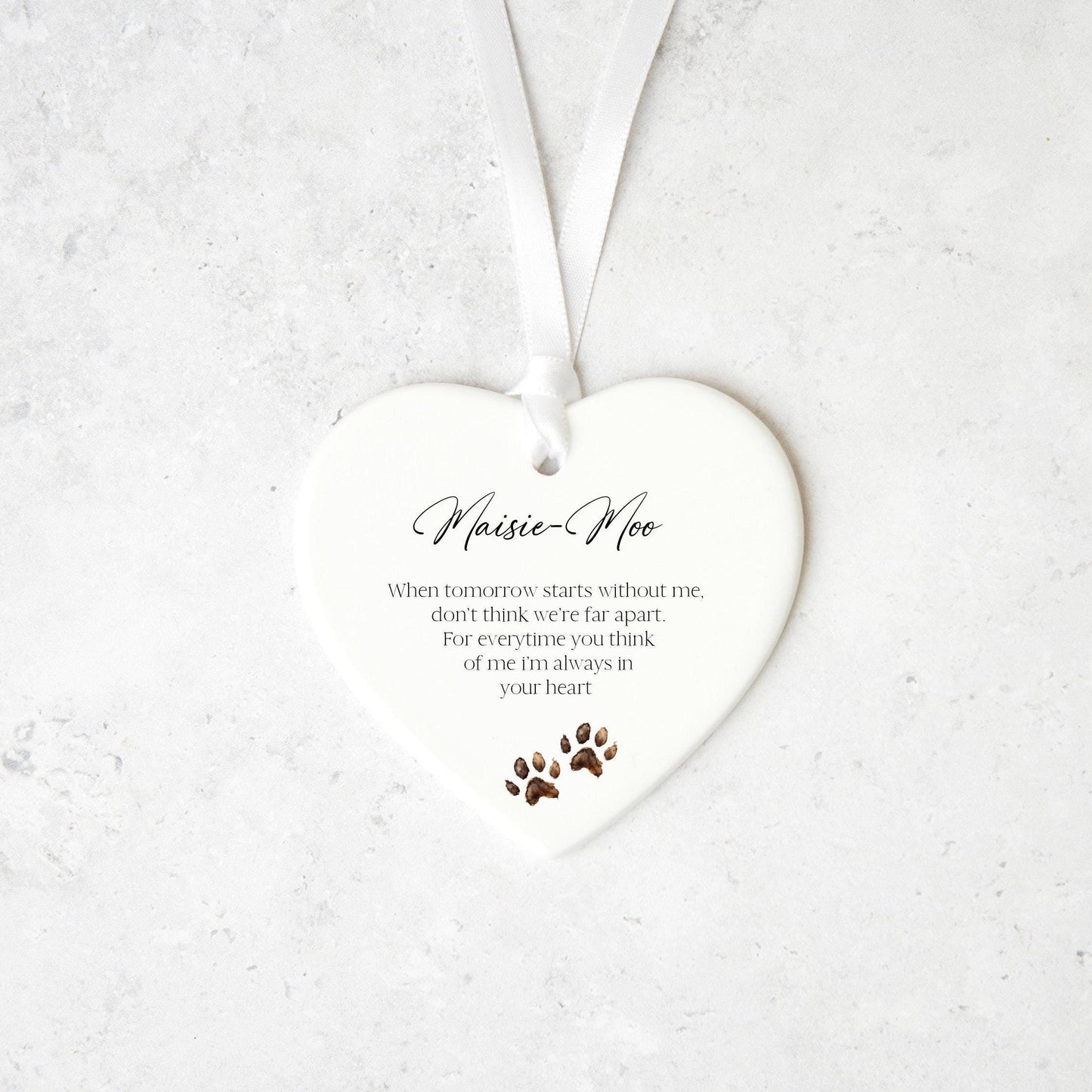 Personalised Pet Loss Keepsake Ceramic Memorial Ornament