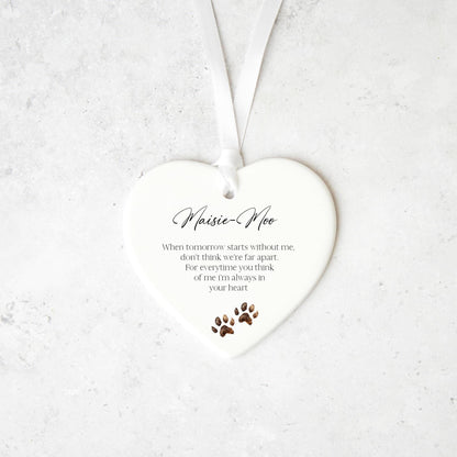 Personalised Pet Loss Keepsake Ceramic Memorial Ornament