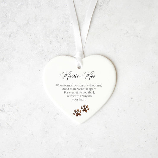 Personalised Pet Loss Keepsake Ceramic Memorial Ornament