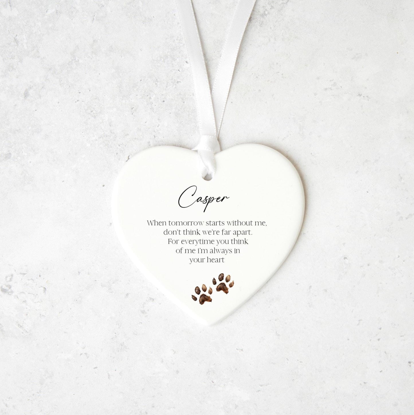 Personalised Pet Loss Keepsake Ceramic Memorial Ornament