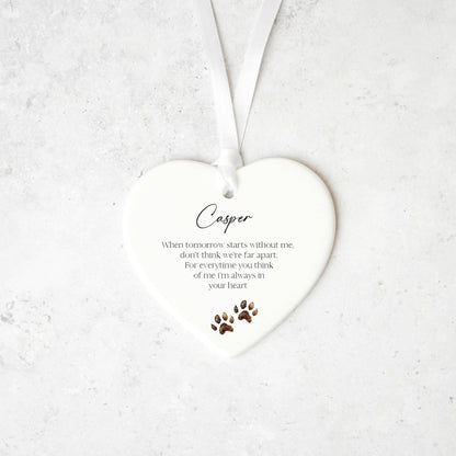 Personalised Pet Loss Keepsake Ceramic Memorial Ornament