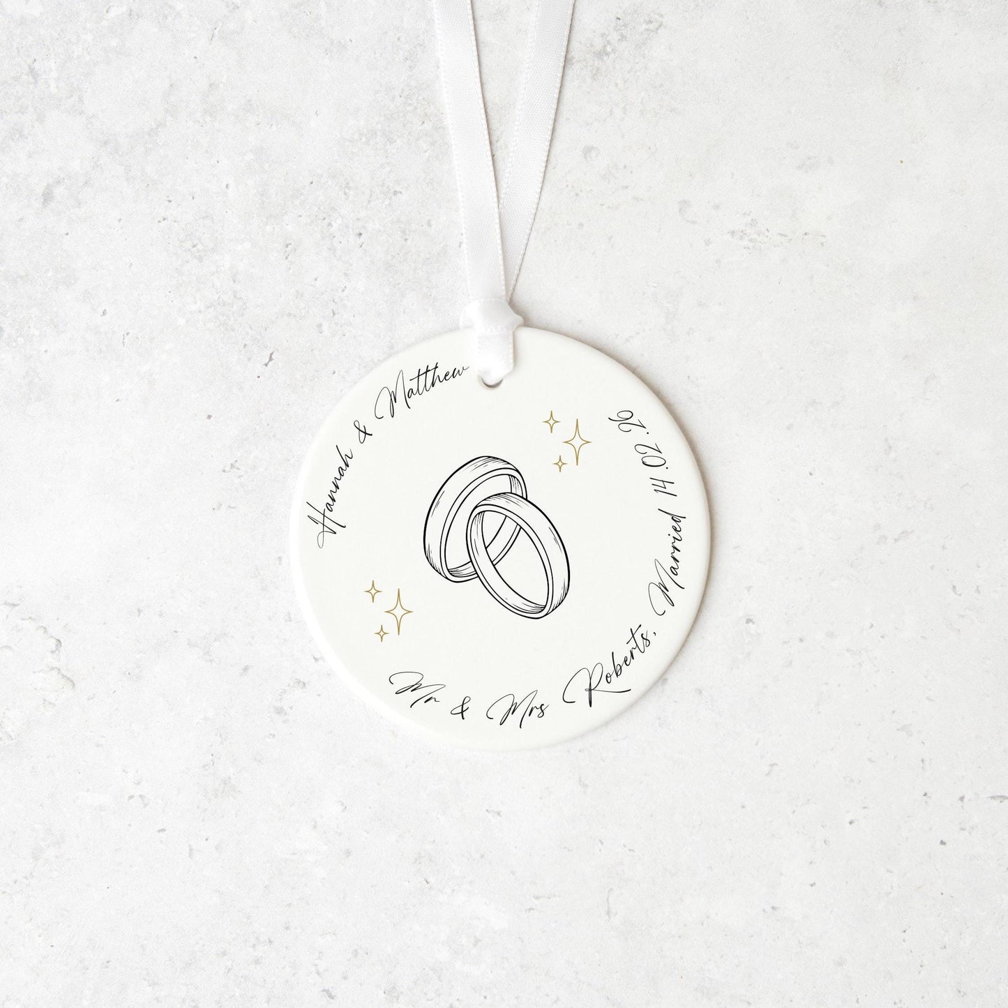 Personalised Wedding Gift Ceramic Ornament Keepsake