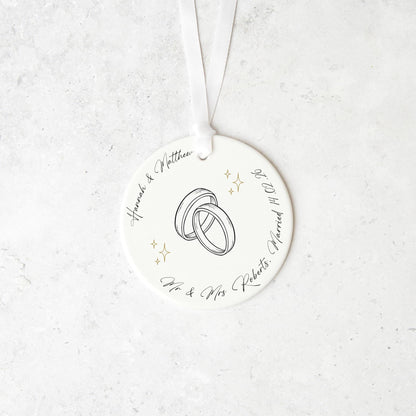 Personalised Wedding Gift Ceramic Ornament Keepsake