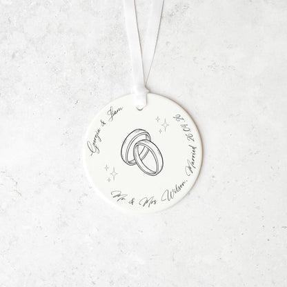 Personalised Wedding Gift Ceramic Ornament Keepsake