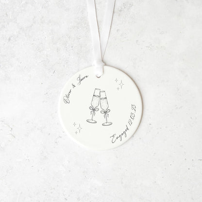 Personalised Engagement Gift, Ceramic Ornament Keepsake