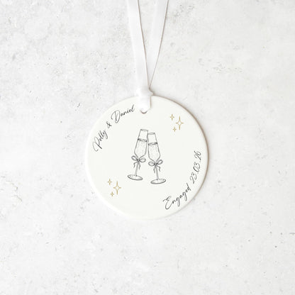 Personalised Engagement Gift, Ceramic Ornament Keepsake