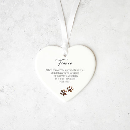 Personalised Pet Loss Keepsake Ceramic Memorial Ornament
