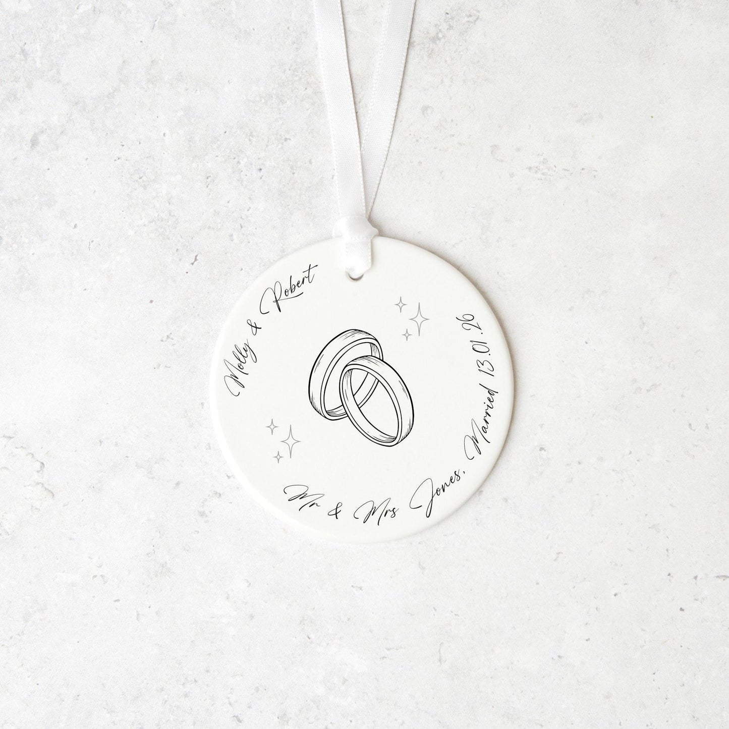 Personalised Wedding Gift Ceramic Ornament Keepsake