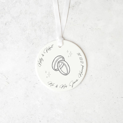 Personalised Wedding Gift Ceramic Ornament Keepsake