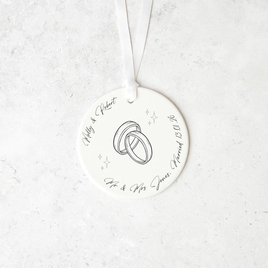 Personalised Wedding Gift Ceramic Ornament Keepsake