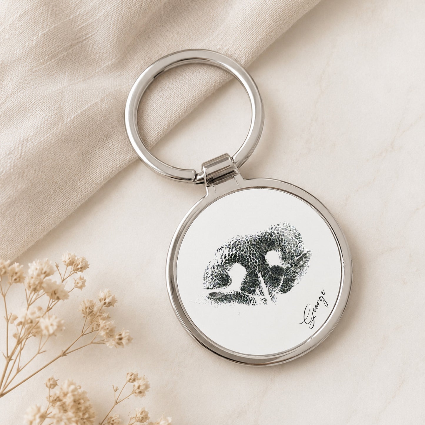 Personalised Paw Print Keyring